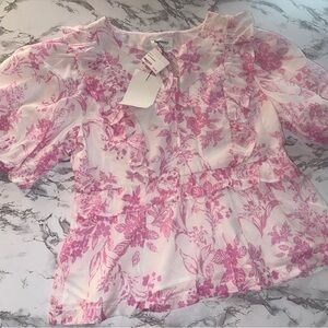 Floral Print Peplum Top